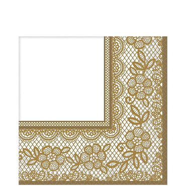 Delicate Lace Lunch Tissue 16pcs Printed Tableware - Party Centre - Party Centre