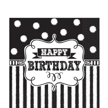 Chalkboard Birthday Lunch Tissues 16pcs Printed Tableware - Party Centre - Party Centre