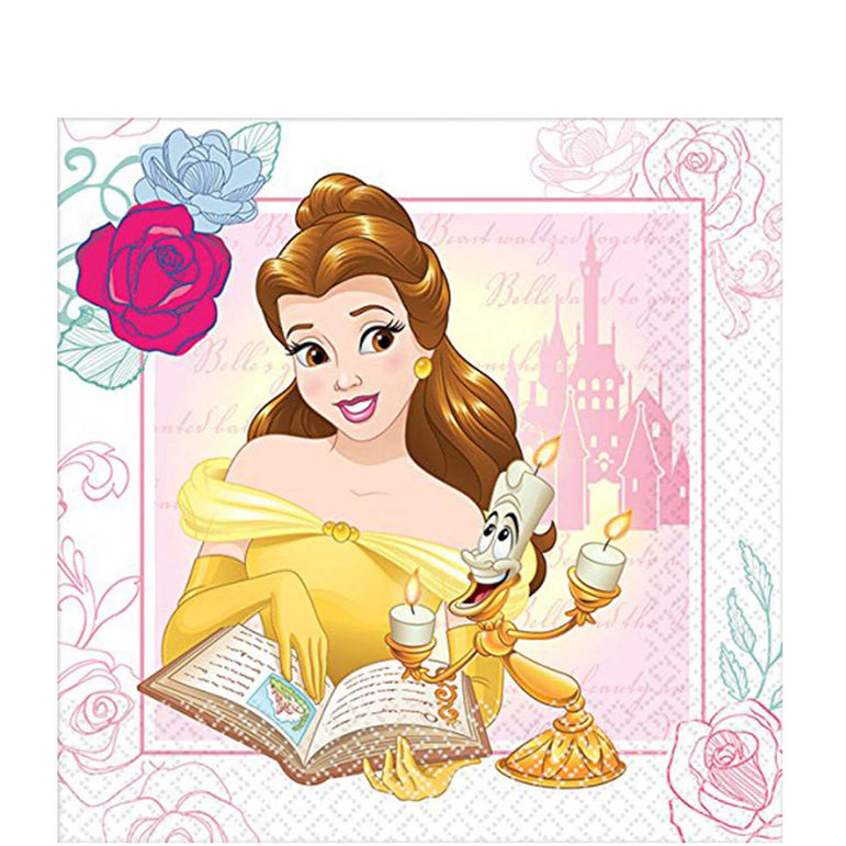 Disney Beauty and the Beast Lunch Tissues 16pcs Printed Tableware - Party Centre