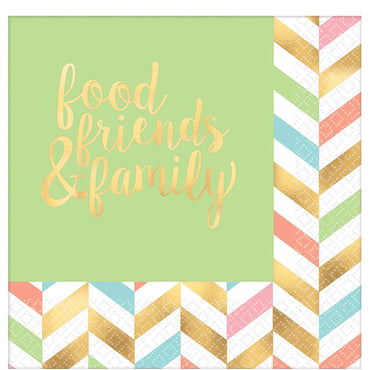 Eat, Drink & Be Happy Lunch Tissues16pcs Printed Tableware - Party Centre - Party Centre