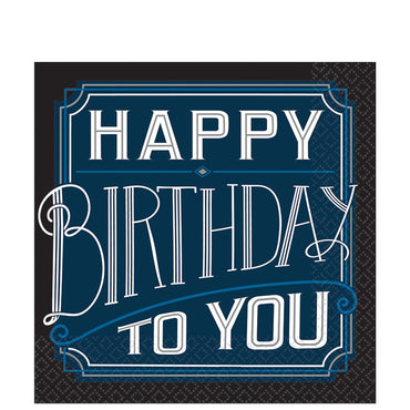 Happy Birthday Man Lunch Tissues 16pcs Printed Tableware - Party Centre - Party Centre