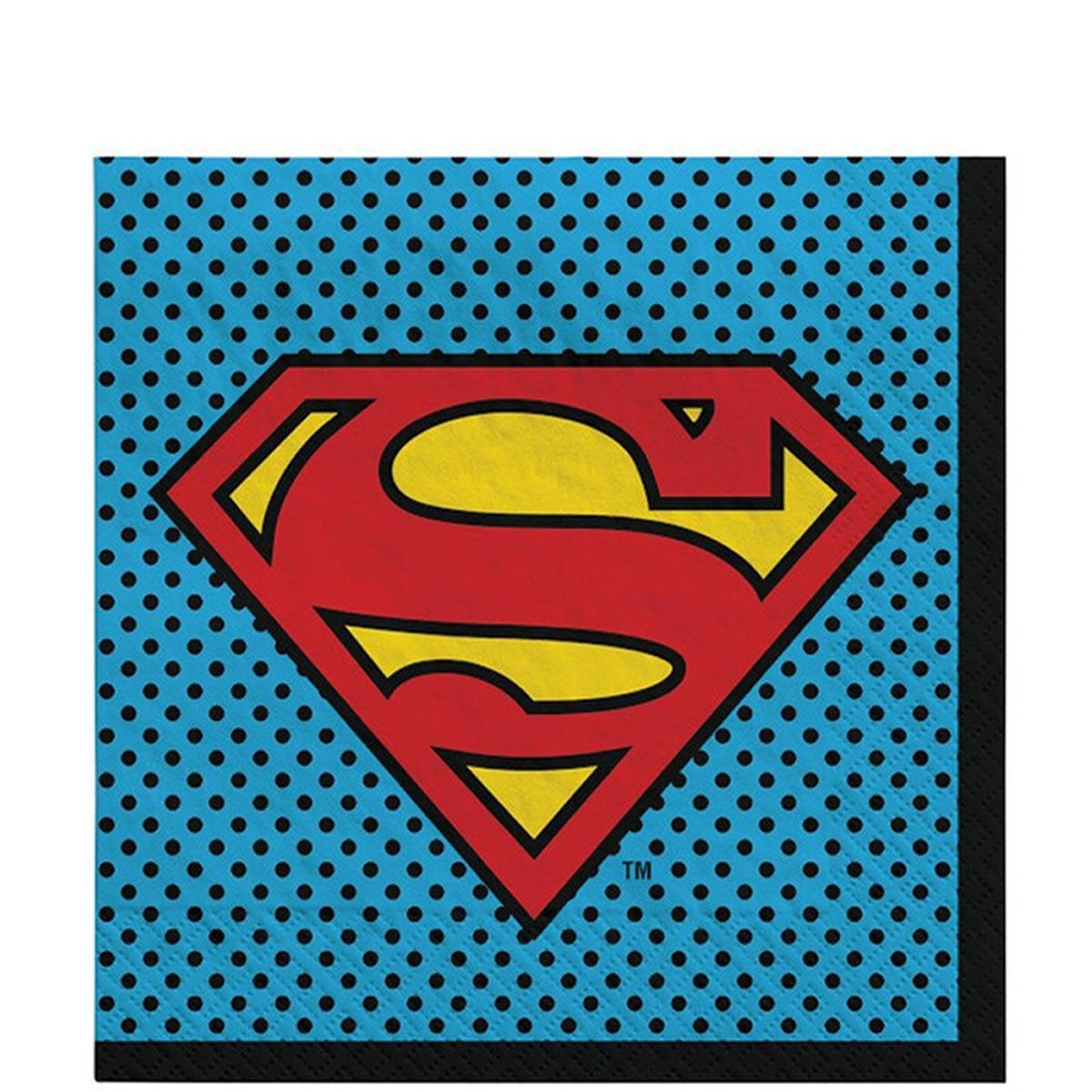 Heroes Unite - Superman Lunch Tissues 16pcs Party Favors - Party Centre - Party Centre