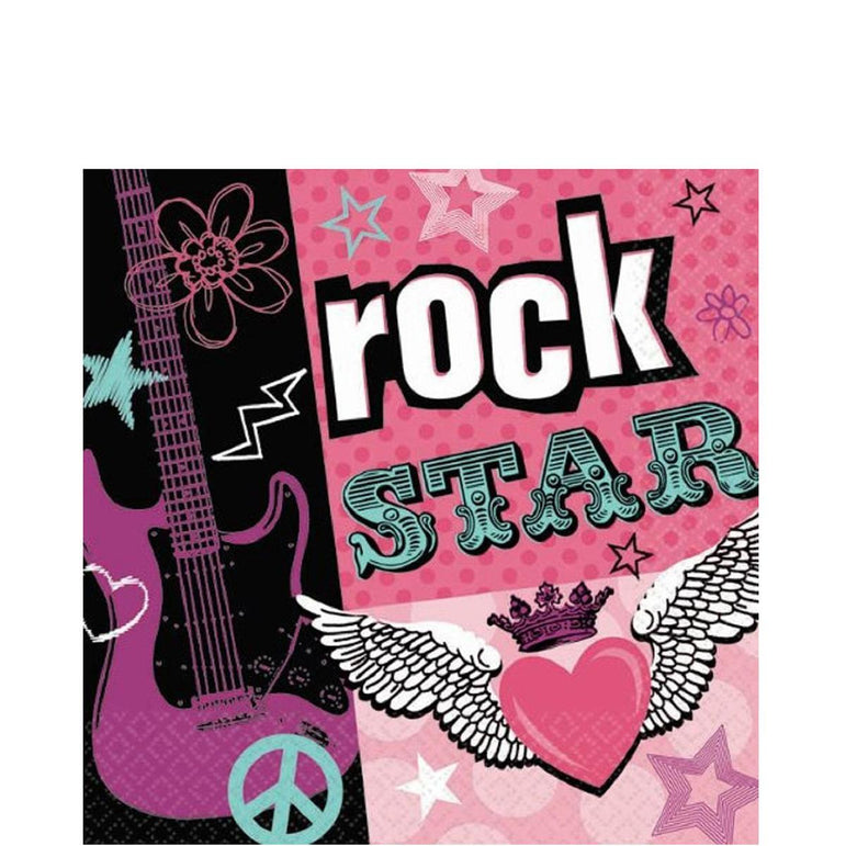 Rocker Girl Lunch Tissue 16pcs Printed Tableware - Party Centre