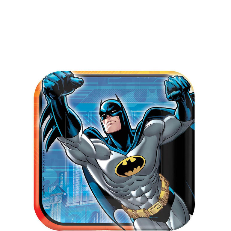 Batman Square Plates 7in, 8pcs Printed Tableware - Party Centre