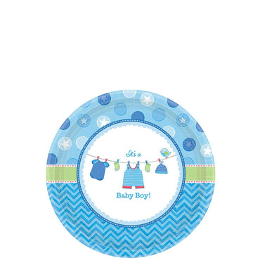 Shower With Love Boy Plates 7in, 8pcs Printed Tableware - Party Centre - Party Centre