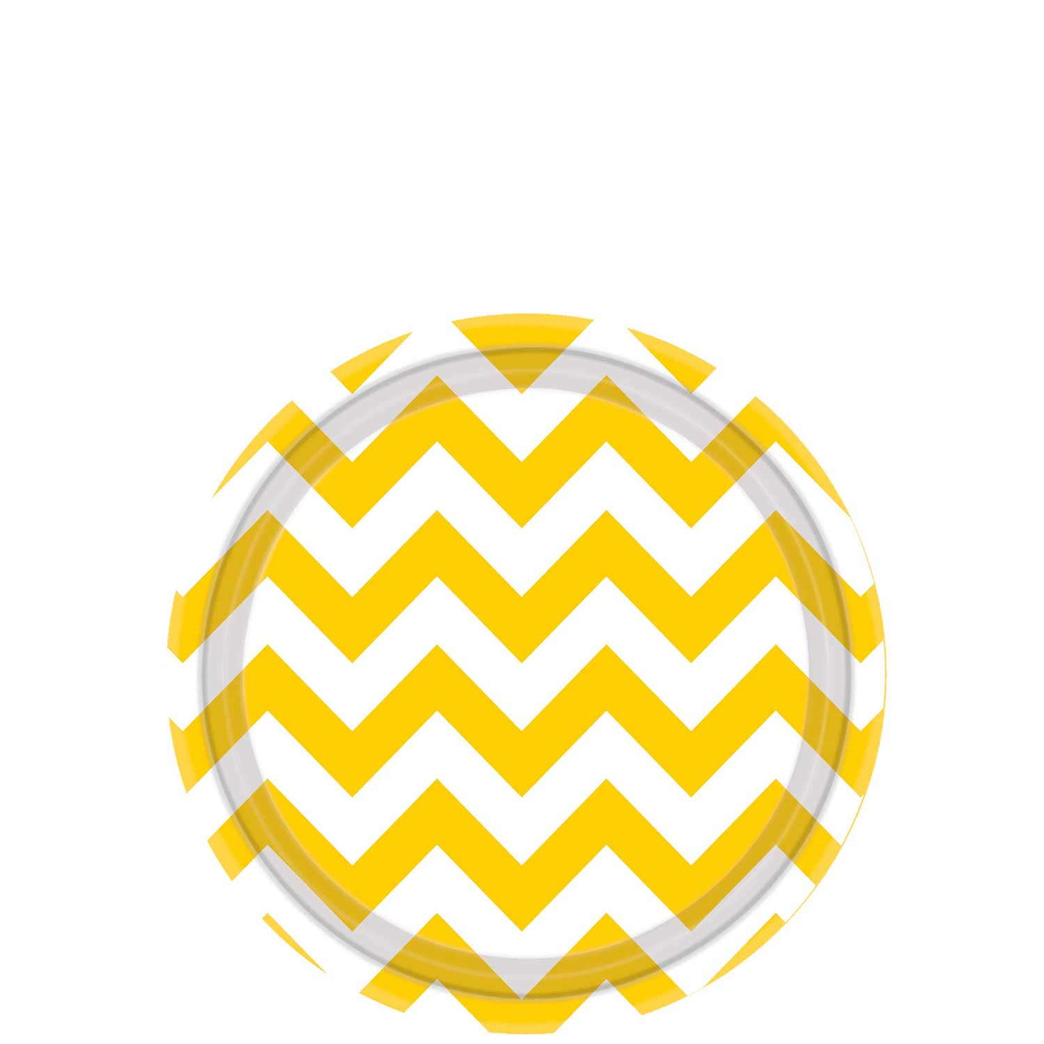 Yellow Sunshine Chevron Round Party Paper Plates 7in 8pcs Printed Tableware - Party Centre - Party Centre