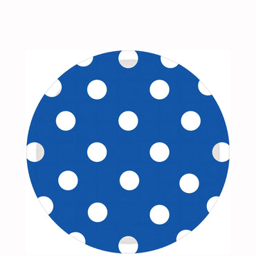 Bright Royal Blue Dots Round Party Paper Plates 7in 8pcs Printed Tableware - Party Centre - Party Centre