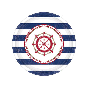 Anchors Aweigh Paper Plates 7in, 8pcs Printed Tableware - Party Centre - Party Centre