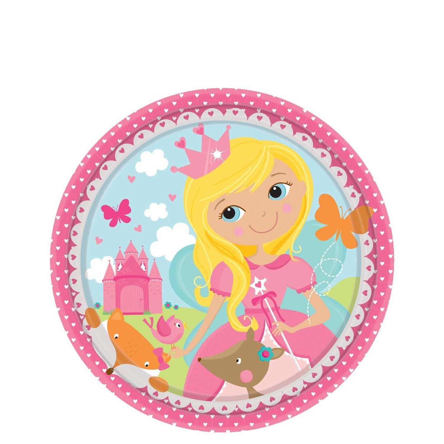 Woodland Princess Plates 7in, 8pcs - Party Centre