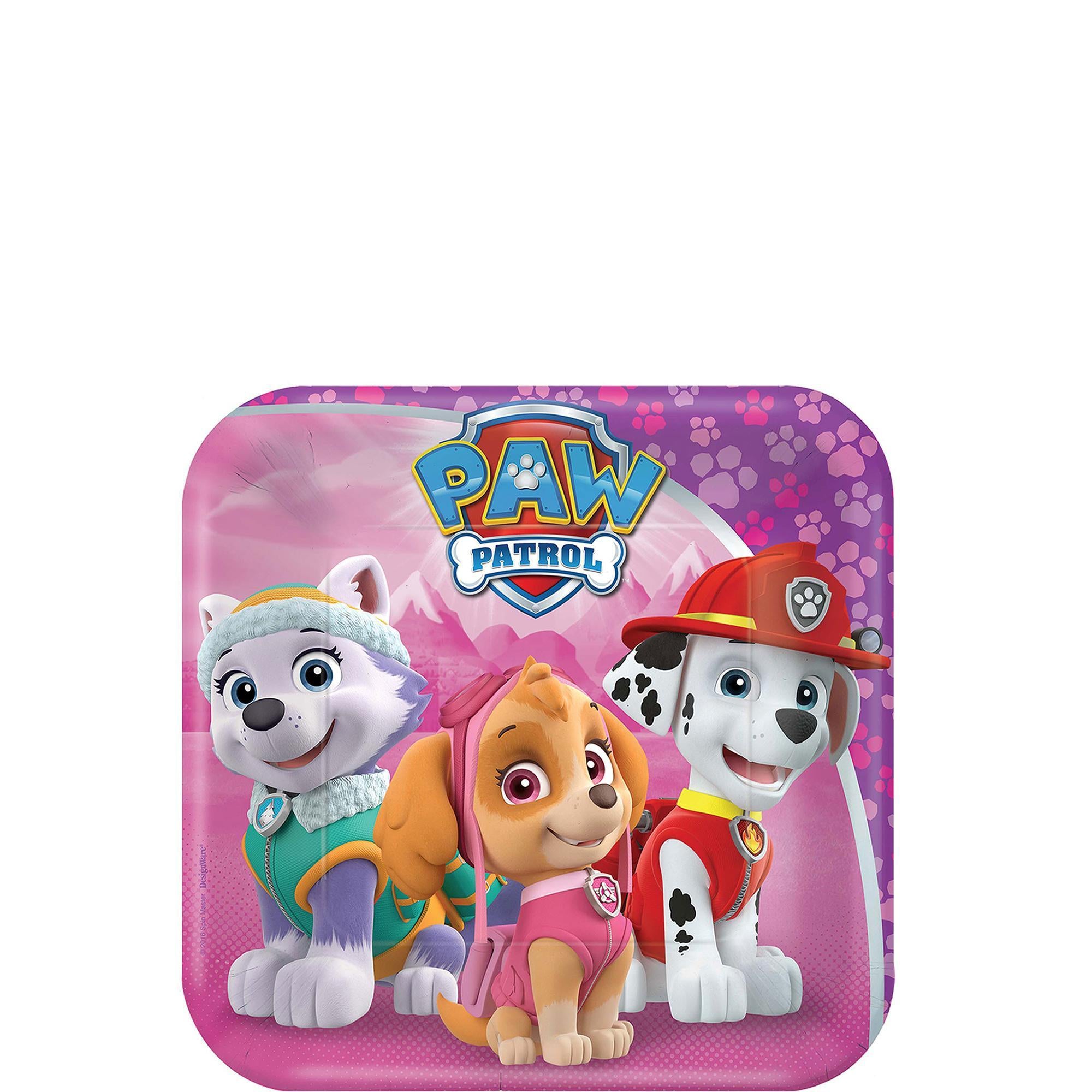 Paw Patrol Girl Square Plate 7in 8pcs Printed Tableware - Party Centre - Party Centre