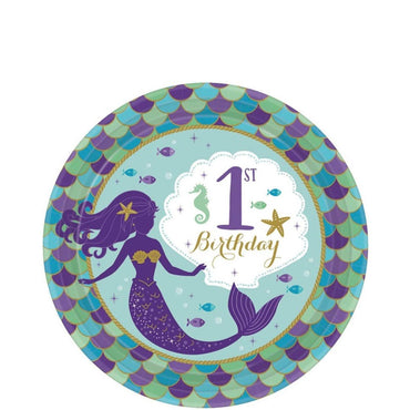 My First Mermaid Paper Plates 7in, 8pcs Printed Tableware - Party Centre - Party Centre