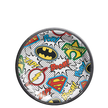Justice League Round Paper Plates 7in, 8pcs Printed Tableware - Party Centre - Party Centre