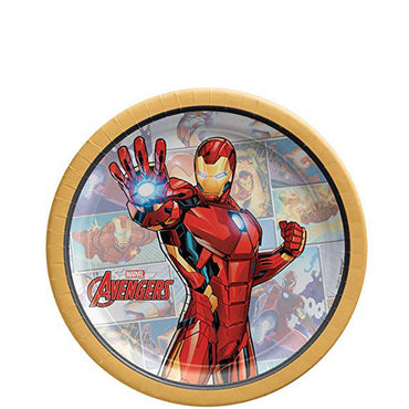 Marvel Powers Unite Iron Man Round Paper Plates 7in, 8pcs Printed Tableware - Party Centre - Party Centre