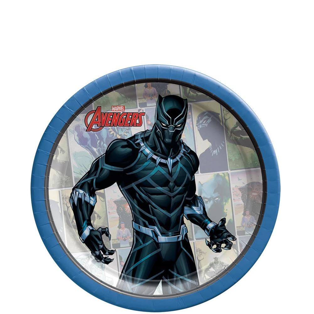 Powers Unite Black Panther Round Paper Plate 7in, 8pcs Printed Tableware - Party Centre - Party Centre