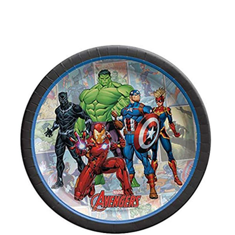 Marvel Avengers Powers Unite Round Paper Plates 7in, 8pcs Solid Tableware - Party Centre