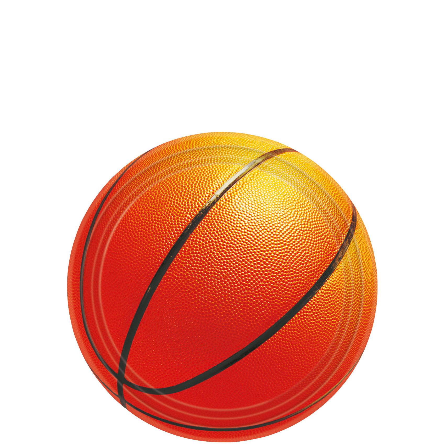 Basketball Fan Round Plates 7in, 8pcs Printed Tableware - Party Centre - Party Centre