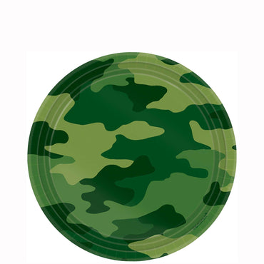 Camouflage Plates 7in, 8pcs Printed Tableware - Party Centre - Party Centre
