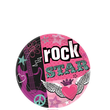 Rocker Girl Round Plates 7in, 8pcs Printed Tableware - Party Centre - Party Centre