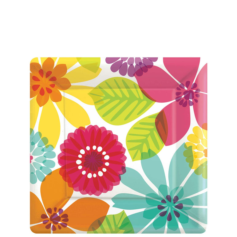 أطباق مربعة بتصميم داي إن بارادايس، 7 إنش، 8 قطع