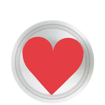 Key To Your Heart Mettalic  Plates 7in, 8pcs Printed Tableware - Party Centre - Party Centre