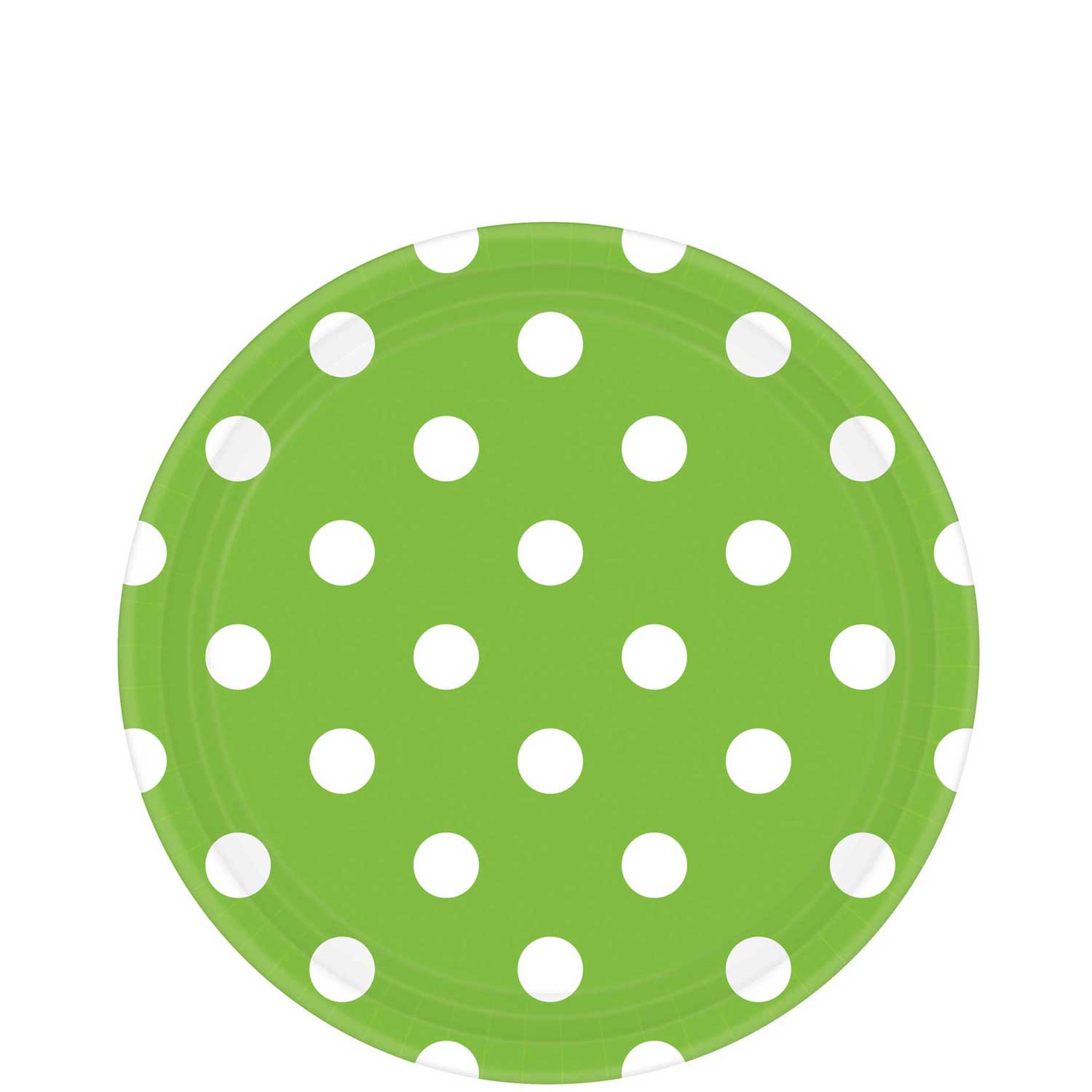 Kiwi Green Dots Round Party Paper Plates 9in 8pcs Printed Tableware - Party Centre - Party Centre