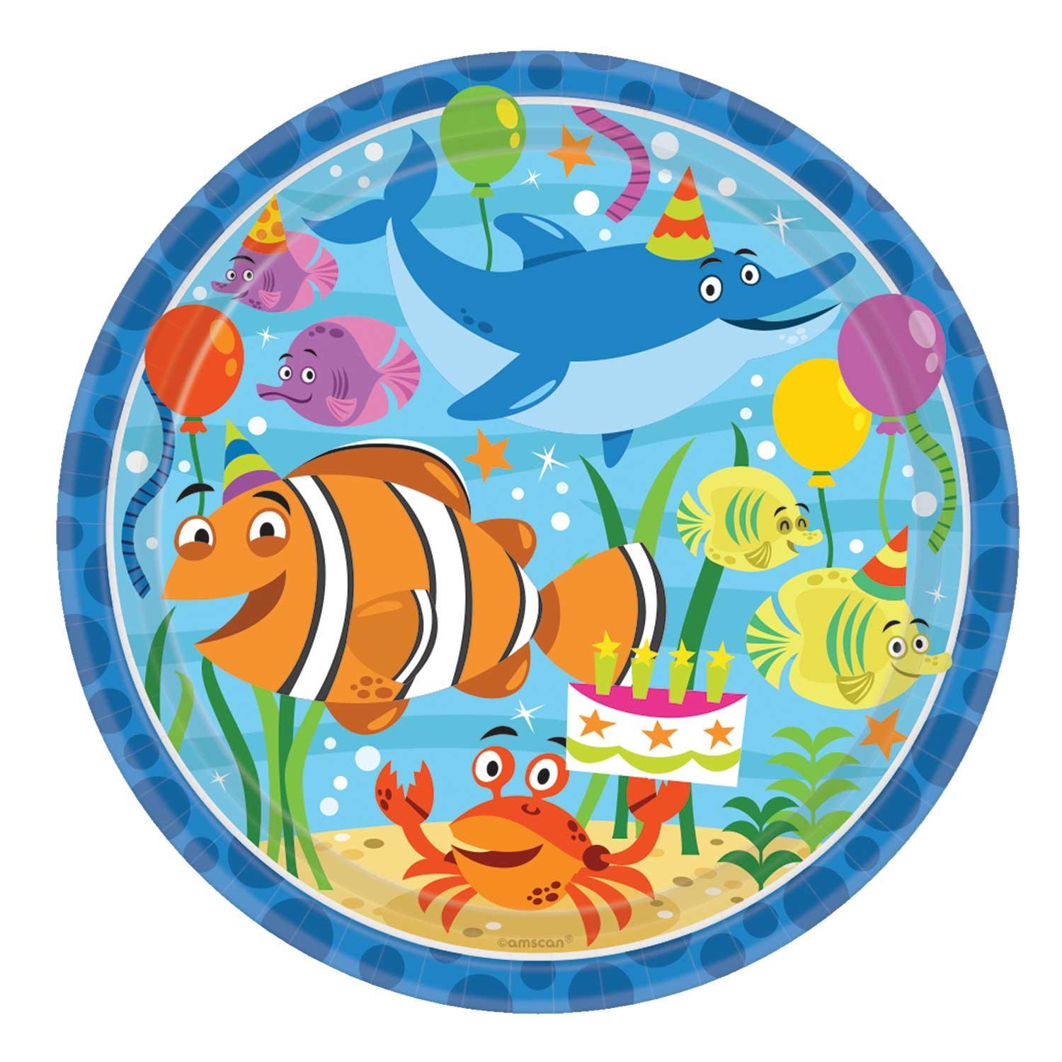 Ocean Buddies Paper Plates 9in, 8pcs Printed Tableware - Party Centre - Party Centre