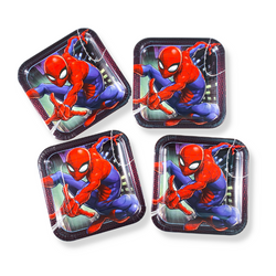 Spider-Man Webbed Square Paper Plates 9in, 8pcs