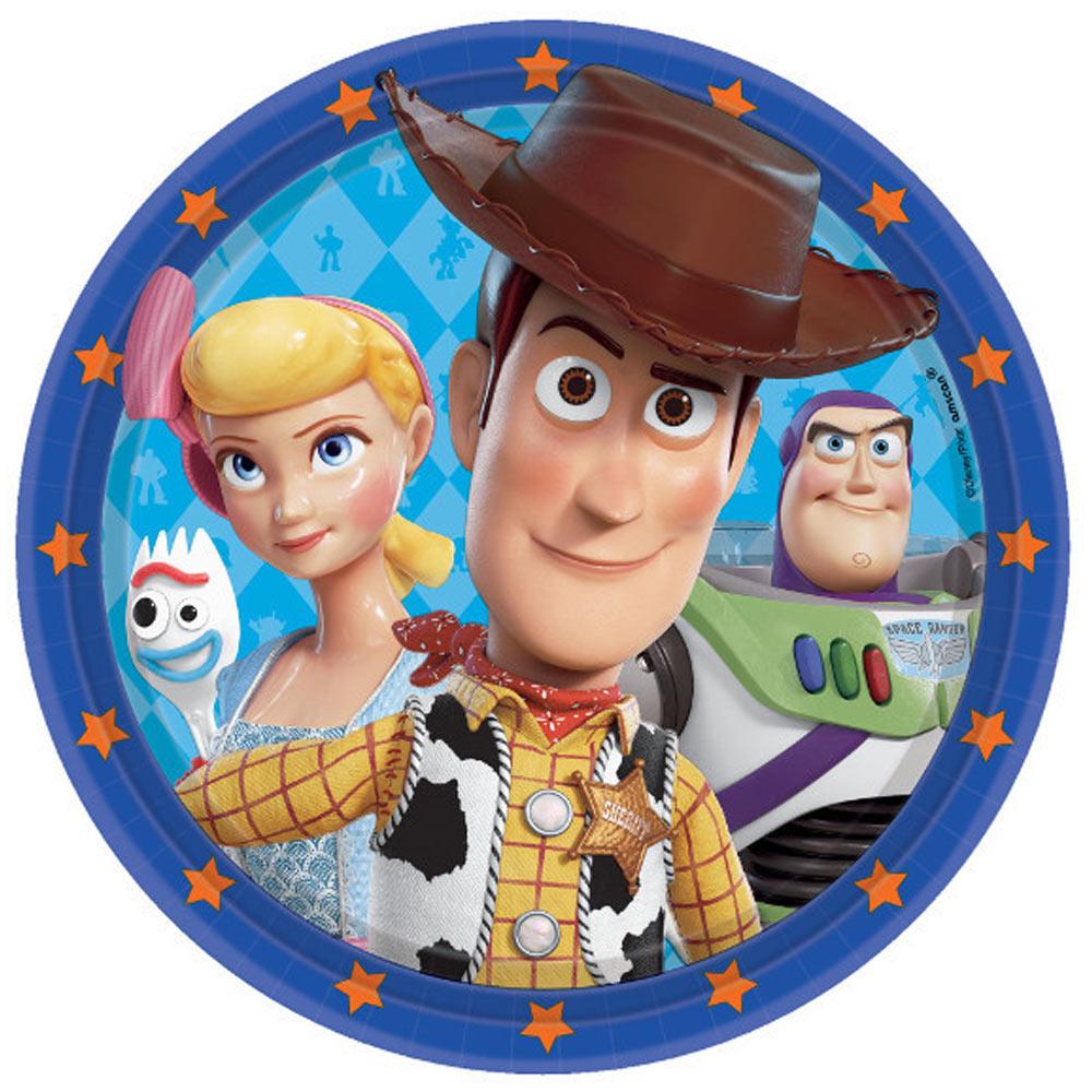 Disney Toy Story 4 Round Paper Plates 9in, 8pcs Printed Tableware - Party Centre - Party Centre