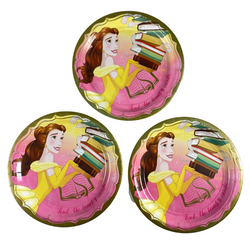 Once Upon A Time Round Belle Paper Plates 9in, 8pcs
