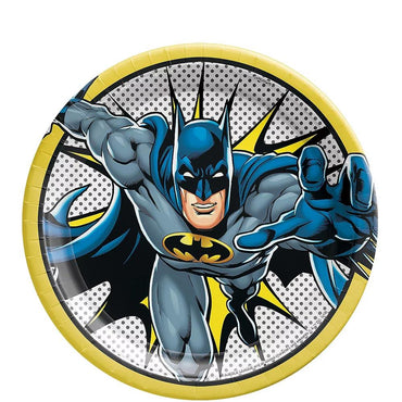 Justice League Batman Round Paper Plates 9in, 8pcs Printed Tableware - Party Centre - Party Centre