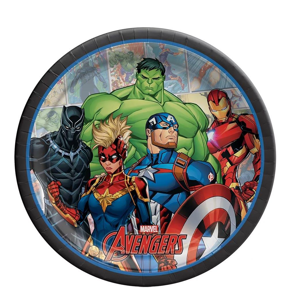 Marvel Avengers Powers Unite Round Paper Plates 9in, 8pcs Printed Tableware - Party Centre - Party Centre