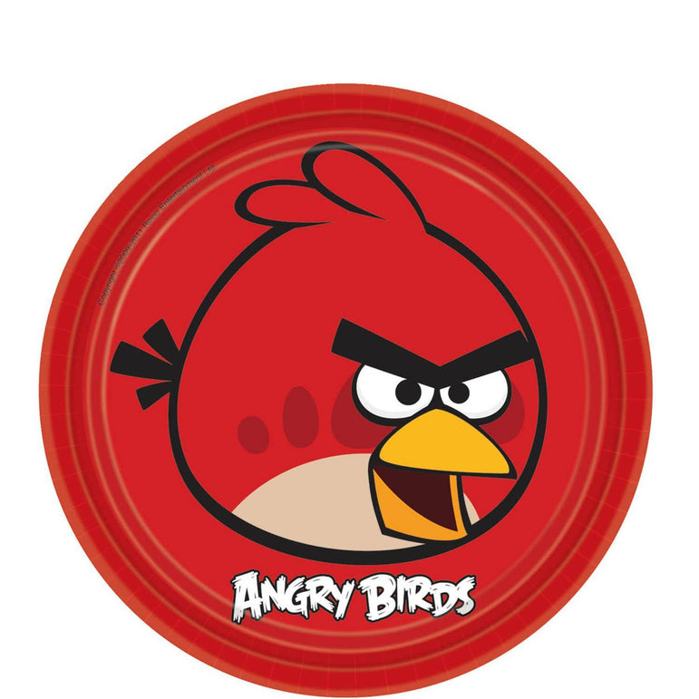 Angry Birds Dinner Plates 9in, 8pcs Printed Tableware - Party Centre