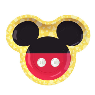 Disney Mickey Mouse Forever Shape Plates 10in, 8pcs Solid Tableware - Party Centre - Party Centre
