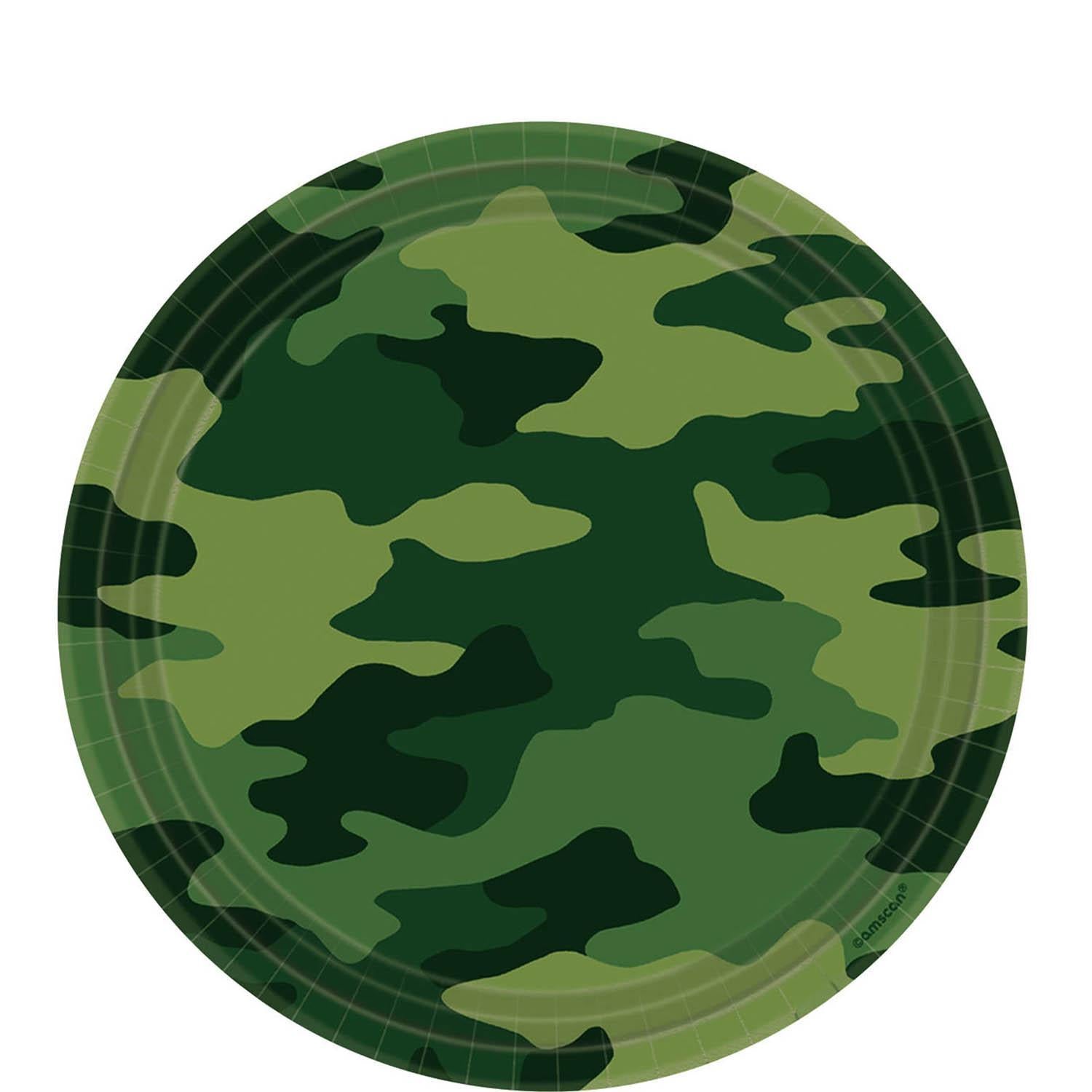 Camouflage Dinner Plates 9in, 8pcs Printed Tableware - Party Centre - Party Centre