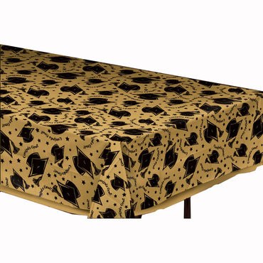 Graduation Clear Plastic Tablecover 54in x 108in Printed Tableware - Party Centre - Party Centre