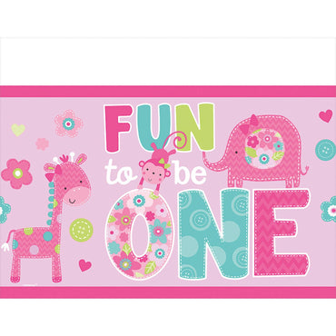 One Wild Girl Plastic Tablecover Printed Tableware - Party Centre - Party Centre
