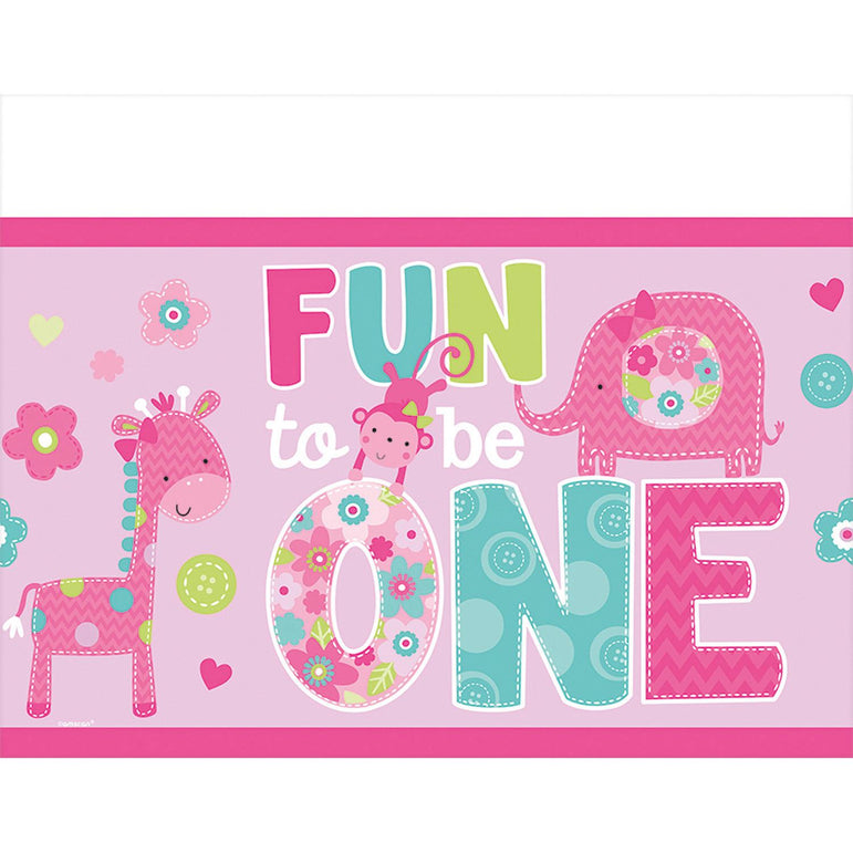 One Wild Girl Plastic Tablecover Printed Tableware - Party Centre