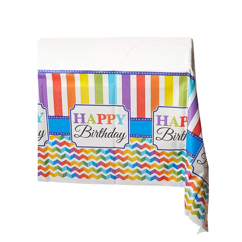 Bright Birthday Plastic Tablecover Printed Tableware - Party Centre