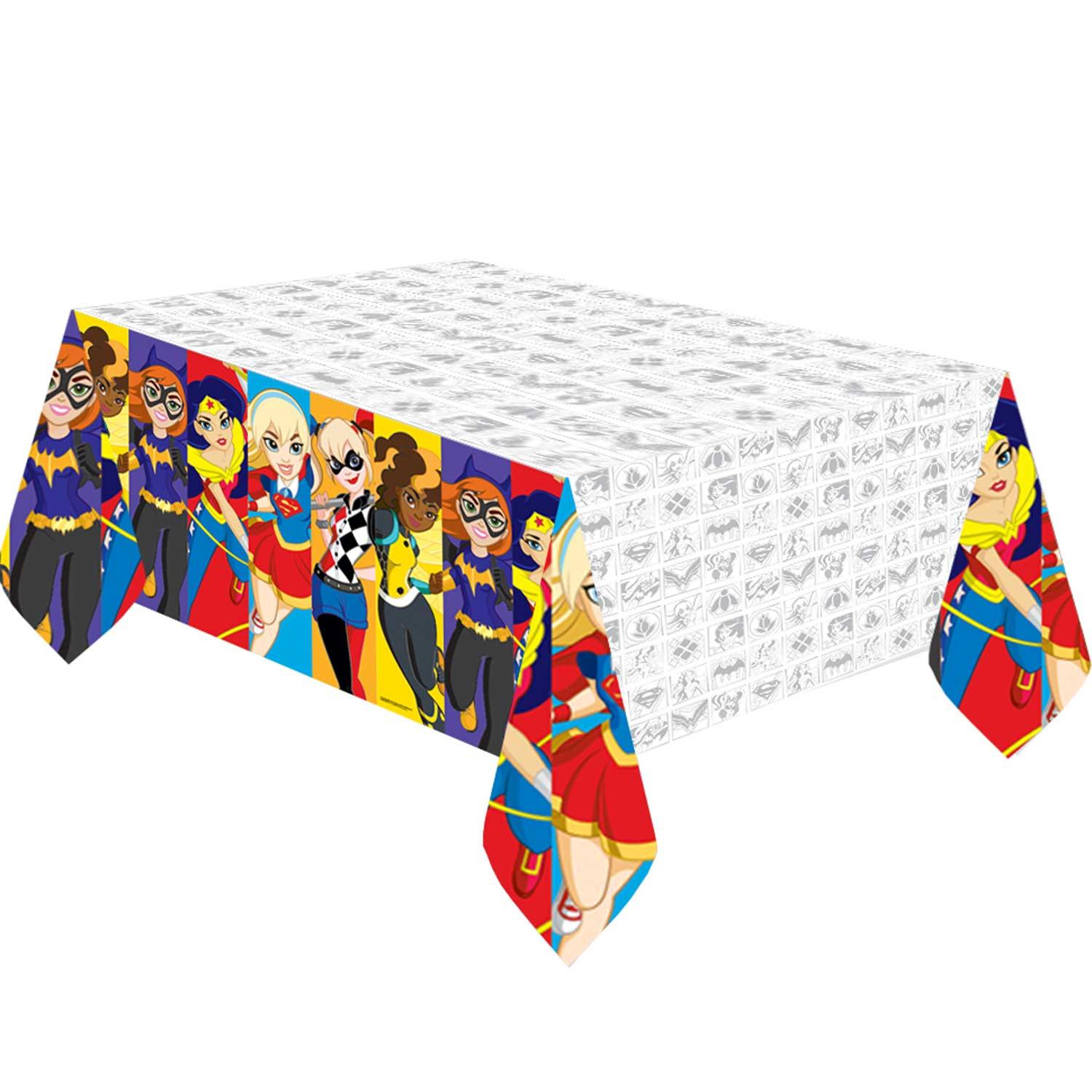 DC Superhero Girls Rectangular Plastic Tablecover Printed Tableware - Party Centre - Party Centre