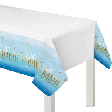 Oh Baby Boy Plastic Tablecover 54in x 102in Printed Tableware - Party Centre - Party Centre