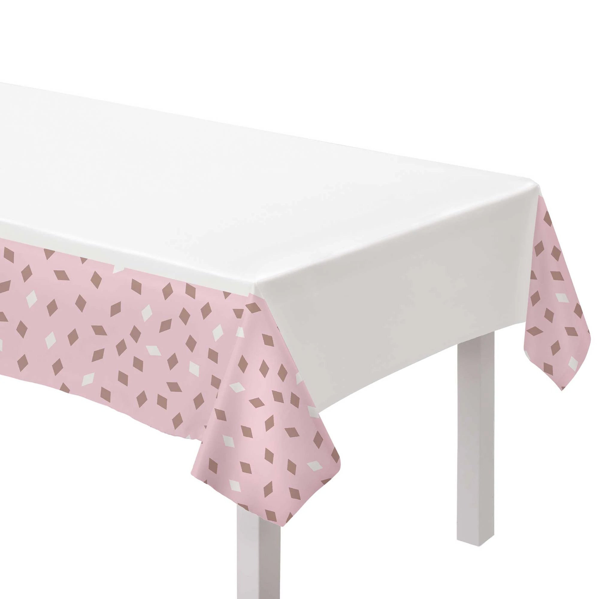 Blush Birthday Table Cover Plastic - Party Centre