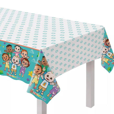 Cocomelon Plastic Table Cover 54in - Party Centre