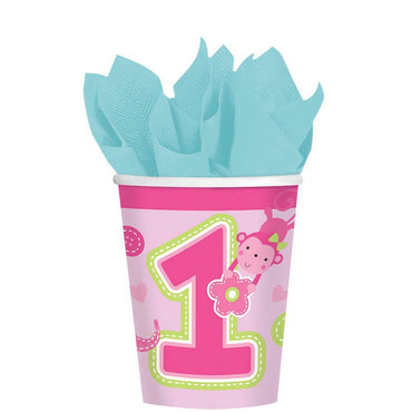 One Wild Girl Paper Cups 9oz, 8pcs Printed Tableware - Party Centre - Party Centre