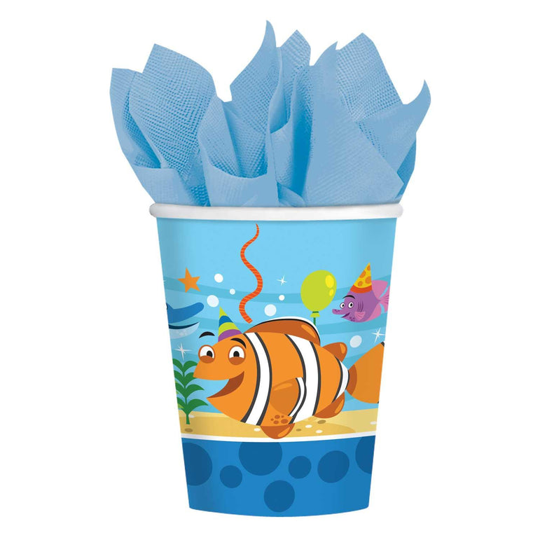Ocean Buddies Cups 9oz, 8pcs Printed Tableware - Party Centre