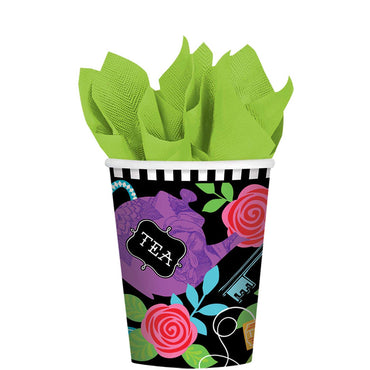 Mad Tea Party Paper Cups 9oz, 8pcs Printed Tableware - Party Centre - Party Centre