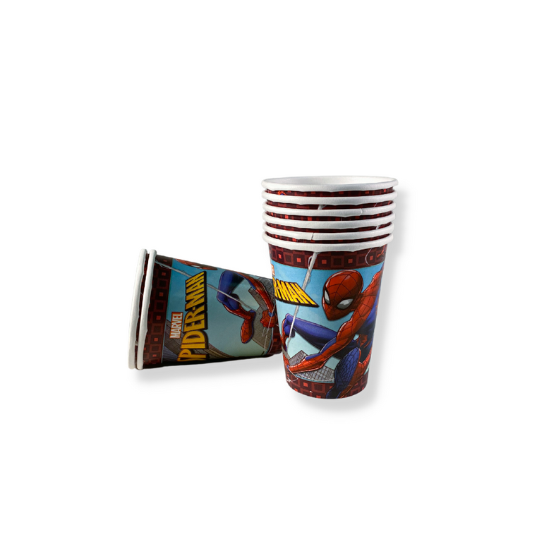 Spiderman Webbed Paper Cups 9oz, 8pcs