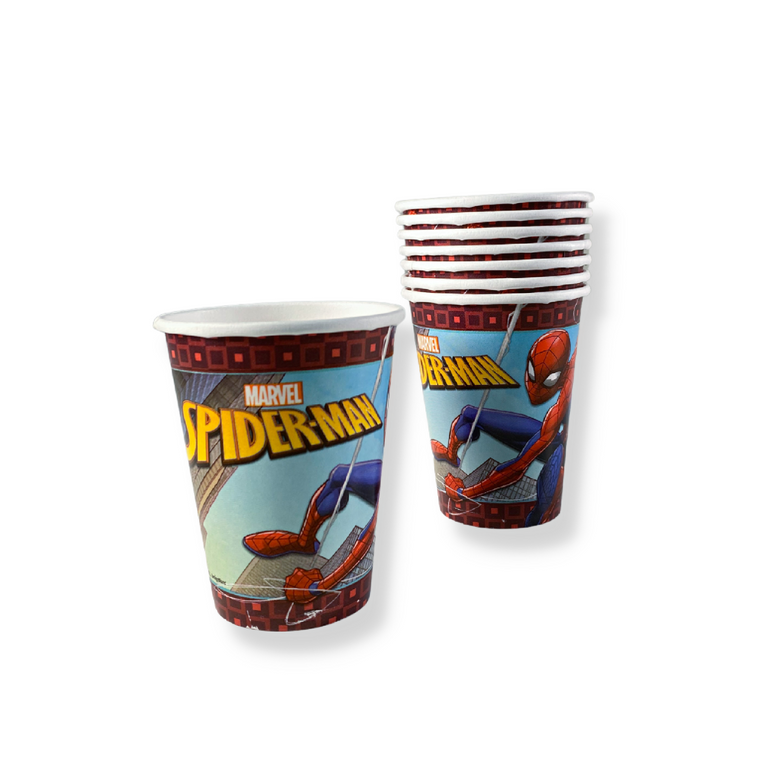 Spiderman Webbed Paper Cups 9oz, 8pcs
