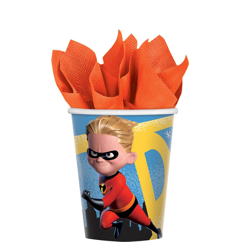 Incredibles 2 Paper Cups 9oz, 8pcs Printed Tableware - Party Centre