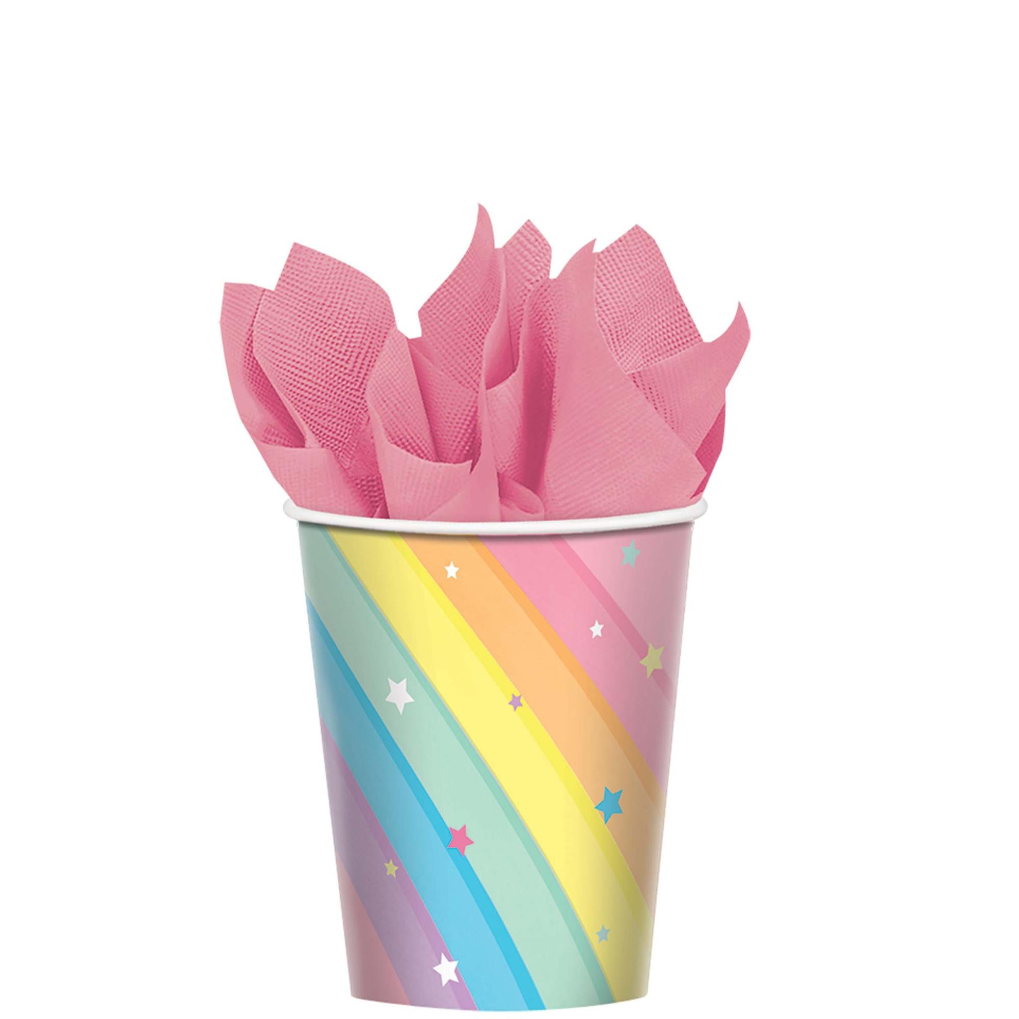 Magical Rainbow Paper Cup 9oz 8pcs Solid Tableware - Party Centre - Party Centre