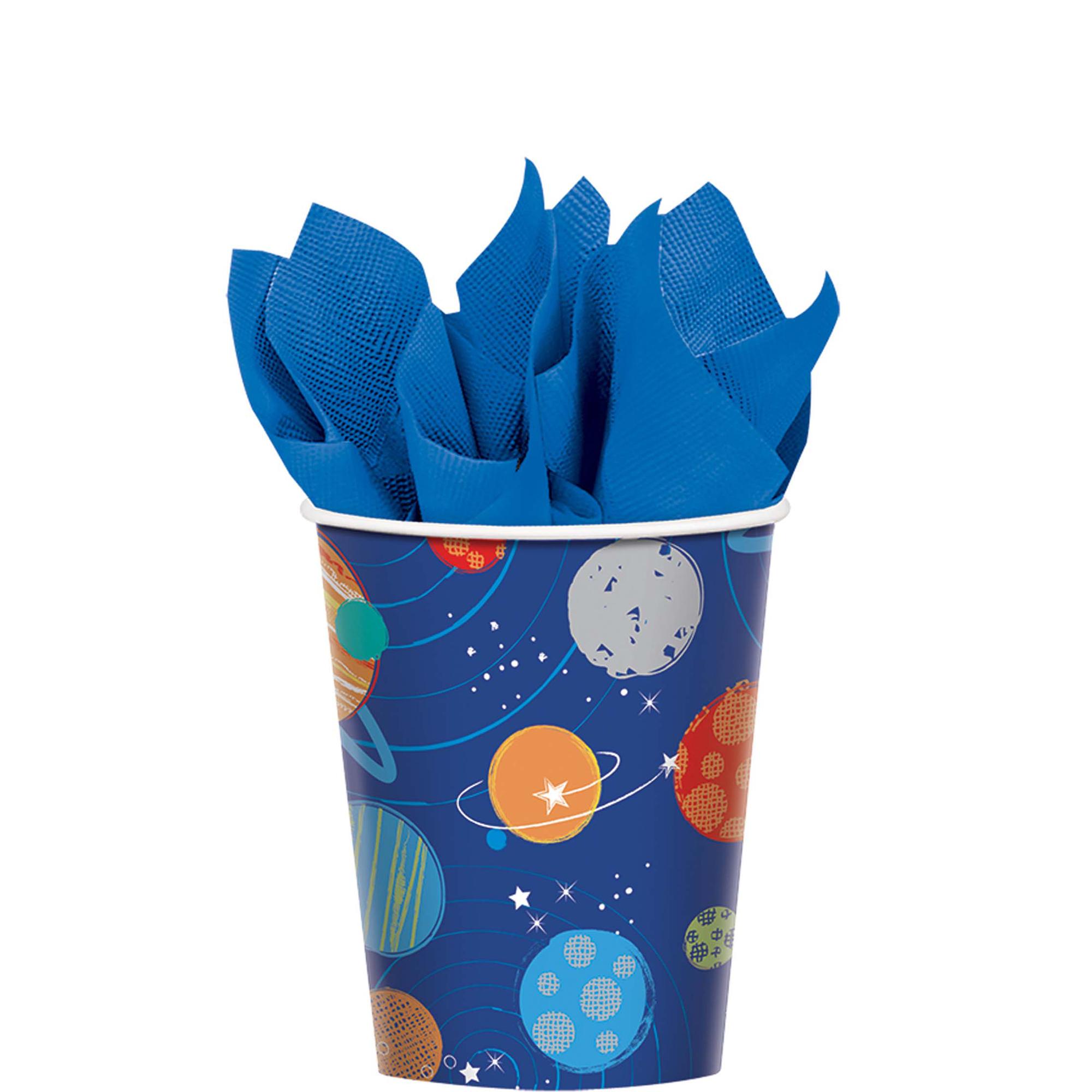 Blast Off Birthday Paper Cups 9oz, 8pcs Printed Tableware - Party Centre - Party Centre